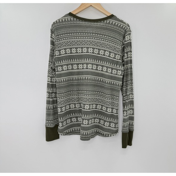 CUDDL DUDS Womens Fair Isle Snowflake Thermal Long Sleeve Stretch Top XL - Picture 2 of 8